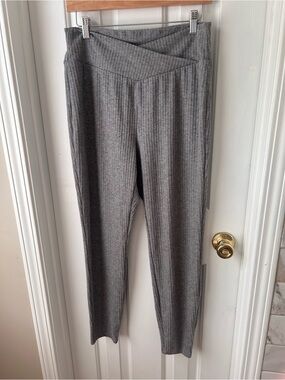 HALARA RIBBED KNIT Crossover High waisted straigWide-Leg